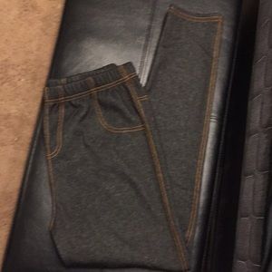 Fleeced denim designed leggings